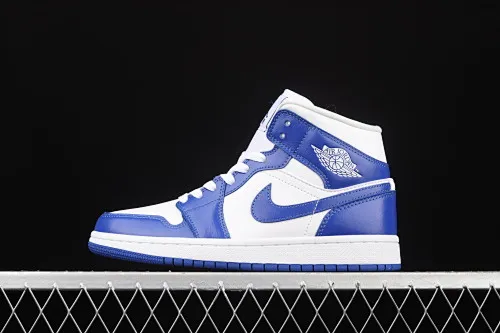 All categories Air Jordan Jordan series basketball shoes Air Jordan 1 Mid G version pure original Air Jordan 1 Mid AJ1 Joe 1 KFC blue China basketball shoes BQ6472-104